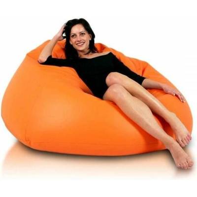 TiaHome sedací vak koule Maxi ekokůže Oranžová