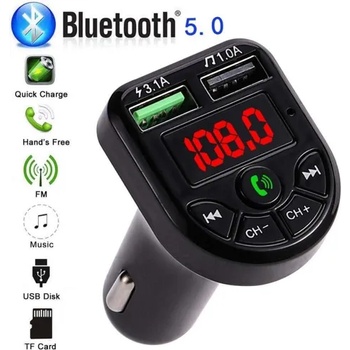 Bluetooth FM трансмитер и ВОЛТМЕТЪР, 2 USB зарядни за GSM Bluetooth Car Kit, 3.1A