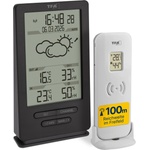 TFA digital radio weather station with outdoor sensor, 35.1162. 10, indoor and outdoor climate, with transmitter, weather forecast, including radio clock, temperature/humidity, Amazon exclusive, gray