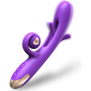 Image 1 of SuperLove Rabbit Snail & Flapping Vibrator Purple