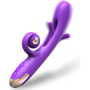 SuperLove Rabbit Snail & Flapping Vibrator Purple