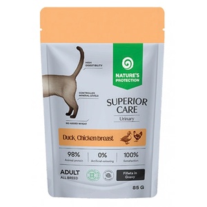 Nature's Protection Nature's Protection CAT SUPERIOR CARE Grain Free Urinary Adult Cats with Duck, Chicken Breast and Cranberries, пауч с филета в сос с патешко месо, пилешки гърди и червени боровинки, за здравето на пик