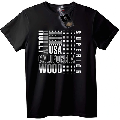 NOONEBRAND Тениска Hollywood USA California - M, Black