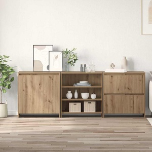 vidaXL Служебен шкаф 3 бр. Дъб 70 x 41 x 75 см Инженерна дървесина (3393158)