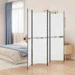 vidaXL Параван за стая, 4 панела, бял, 200x200 см, текстил (350230)
