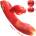 SuperLove 4in1 Licking & Biting Thrusting Rabbit Vibrator Red