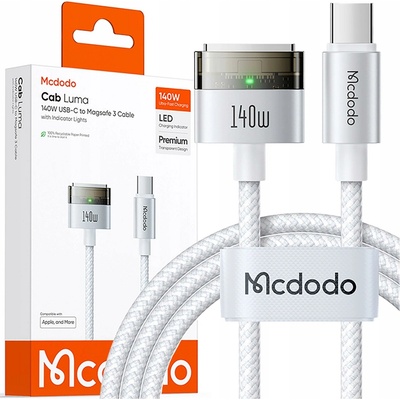 Mcdodo CA-2071 USB-C na MagSafe 3 140W LED indikátor 2m bílý
