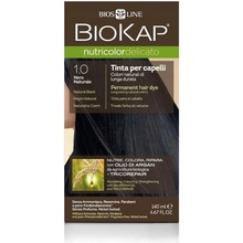 Biokap NutriColor permanentní barva na vlasy s arganovým olejem 1.0 Black Tricorepair Complex 140 ml