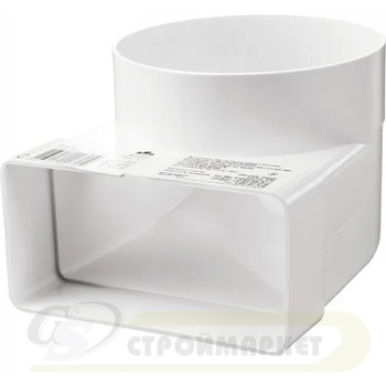 Image 1 of VENTS КОЛЯНО ПЛОСКО КРЪГЛО ЗА ВЪЗДУХОВОД 822 ф125 60х204 ПВЦ (822)