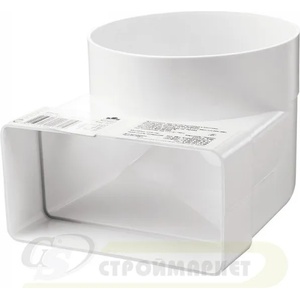 VENTS КОЛЯНО ПЛОСКО КРЪГЛО ЗА ВЪЗДУХОВОД 822 ф125 60х204 ПВЦ (822)