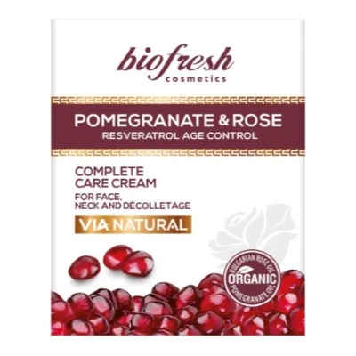 Biofresh Cosmetics Via Natural - Крем за лице, шия и деколте с роза и нар