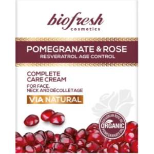 Biofresh Cosmetics Via Natural - Крем за лице, шия и деколте с роза и нар