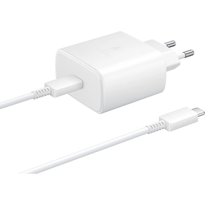 Samsung Захранване с технология за бързо зареждане и кабел с USB-C изход (бял) - Samsung PD 45W Wall Charger EP-TA845XWEGWW (ритейл опаковка) (EP-TA845XWEGWW )