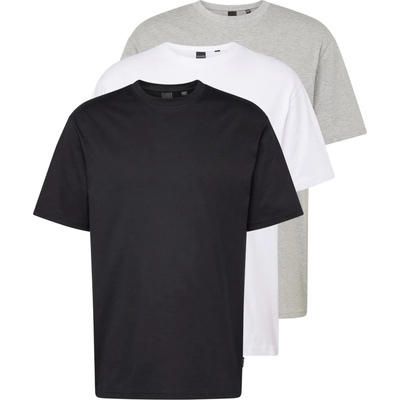 Only & Sons Тениска 'FRED' сиво, черно, бяло, размер XL