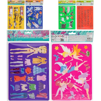 Grafix Šablony na obkreslování kreativní set 2ks 3 druhy v sáčku 35103