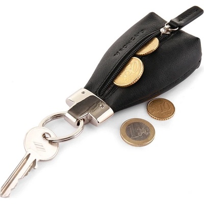 Kľúčenka Kožený obal na kľúče Roncato Pascal Keyring II 01 Nero/Black