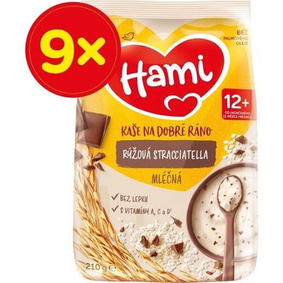 Hami Mléčná kaše rýžová stracciatella 9 x 210 g