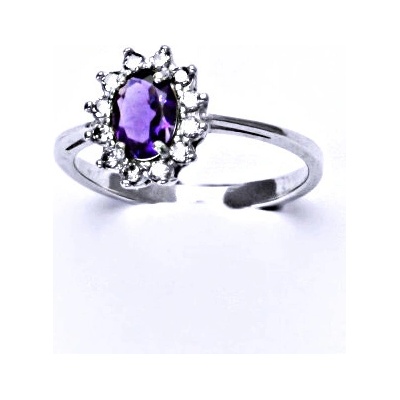 Čištín stříbrný Kate přírodní tmavý ametyst čiré zirkony T 1480