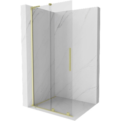 Mexen Velar L плъзгаща се душ стена Walk-in 100 x 200 cm, прозрачна 8 mm, златна матова - 871-100-003-03-55 (871-100-003-03-55)
