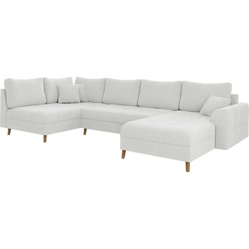 ROPEZ Кремав ъглов диван от плат букле (десен ъгъл/"U" форма) Ariella - Ropez (Ariella Narożnik U - Prawa OT tk. Abriamo 04 nogi natura)