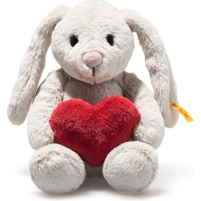 STEIFF KRÁLÍČEK SE SRDÍČKEM STEIFF HOPPIE LIGHT GREY 16 cm