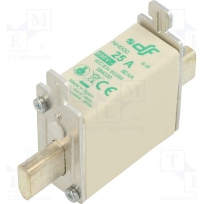 DF ELECTRIC 384030 Pojistka: tavná; 25A; 690VAC; aM; keramická; NH000