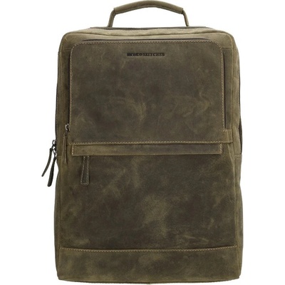 Hide & Stitches Zelený batoh na notebook z pravé kůže "Sirius" 12 l