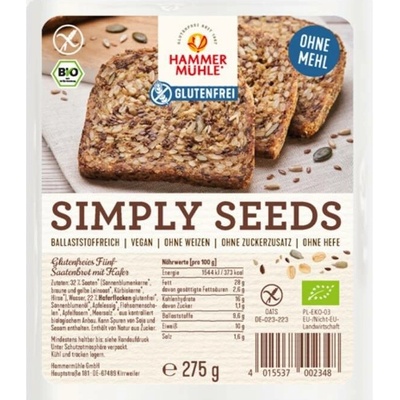 Hammermühle Bezlepkový Chléb pětizrnný Simply Seeds trvanlivý BIO 275 g
