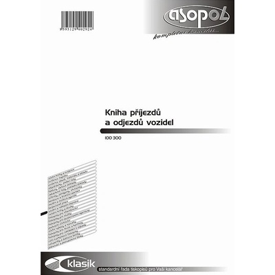 Asopol 100300 Kniha příjezdů a odjezdů vozidel A4