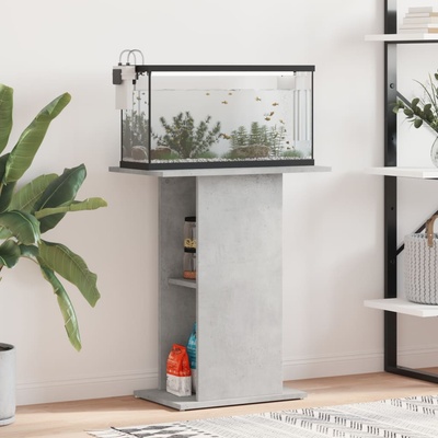 vidaXL Стойка за аквариум, бетонна, сива, 60, 5x36x72, 5 см, инженерно дърво (833643)