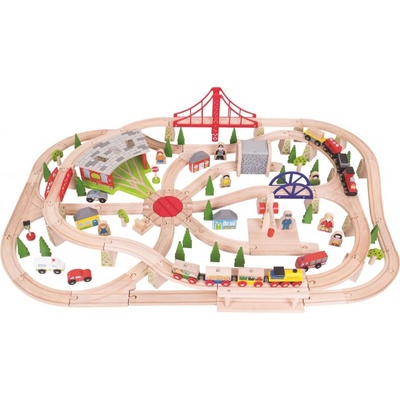 Bigjigs Vláčkodráha Velká dvojúrovňová 130 dílů – Zboží Dáma Bigjigs Vláčkodráha Velká dvojúrovňová 130 dílů – Zboží Dáma