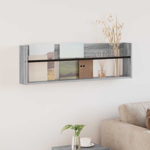 vidaXL Етажерка за списания с рафт Сив Сонома 100 x 12 x 30 см (890822)