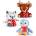 Keel Toys Keeleco Adoptable World, Коледни животни със шалче, 16 см (3) (SX1946)