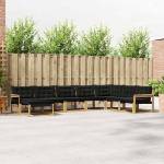 vidaXL Комплект дивани за открито 8 бр. Бяло и черно (3388966)