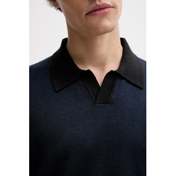 Calvin Klein тениска тип пулове с яка мъжка с добавен лен (LV04LF313G)