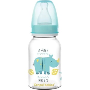 Canpol babies Шише за хранене Canpol - Носорог, тюркоаз, 125 ml (59/100_tur) - ozone