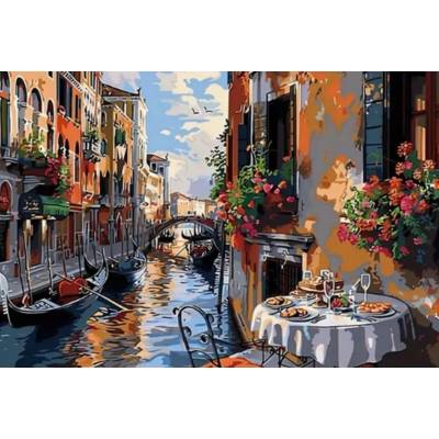 Norimpex - Puzzle Diamant painting: Breakfast in the streets of Venice 30x40cm - 1 - 39 piese