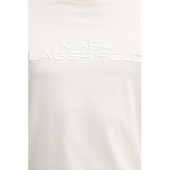 Karl Lagerfeld Памучна тениска Karl Lagerfeld в бежово с апликация 554227.755037 (554227.755037)