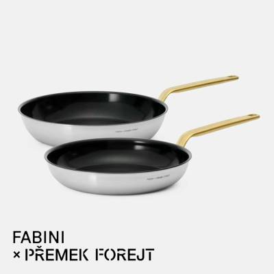 Sada panvíc FABINI & Forejt ø 26 cm + ø 30 cm 2 diely - Nepriľnavé nerezové beznitové panvice s keramickým povrchom z viacvrstvovej nerezovej ocele