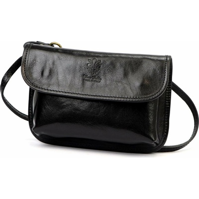 Dámska malá kožená crossbody kabelka čierna na telefón Florence 71