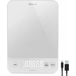 Etekcity kitchen scales, precision scales 0.1g accurate, 10kg digital kitchen scales with large LED display, waterproof kitchen scales, kitchen scale for measuring liquids, tare function - 10KG-1g - white glas Кухненски везни
