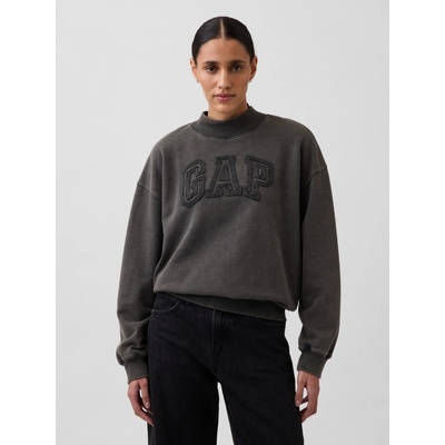 GAP Oversize mikina s logom Heavyweight čierna