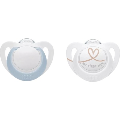 Nuk Силиконова залъгалка NUK - Star, 0-2 м, за момче, 2 броя (10175283)