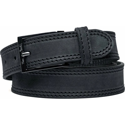Pierre Cardin kožený opasek 203 Nero Černá C203-NERO