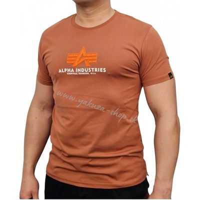 Alpha Industries Basic T Rubber tričko pánske hazel brown hnedé pieskové