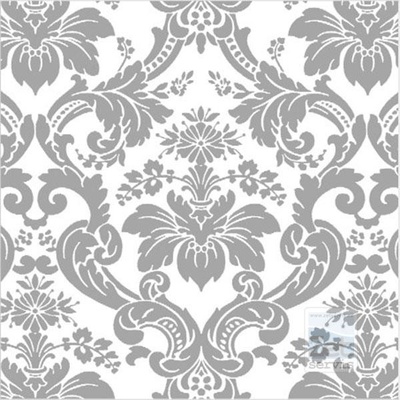 Maki ubrousky 3V stříbrno-bílý ornament 20ks 33x33cm