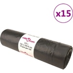 vidaXL Торбички за боклук с връзки 150 бр черни 240 л (155345)