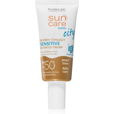 FlosLek Laboratorium Sun Care Derma City BB ВВ крем с висока UV защита за чувствителна кожа на лицето SPF 50+ 30ml