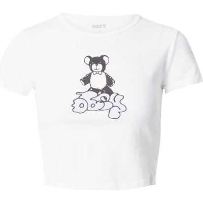 Obey Тениска 'TEDDY BEAR' бяло, размер L