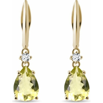 Klenota ze žlutého zlata s lemon quartzem a diamanty k0672133